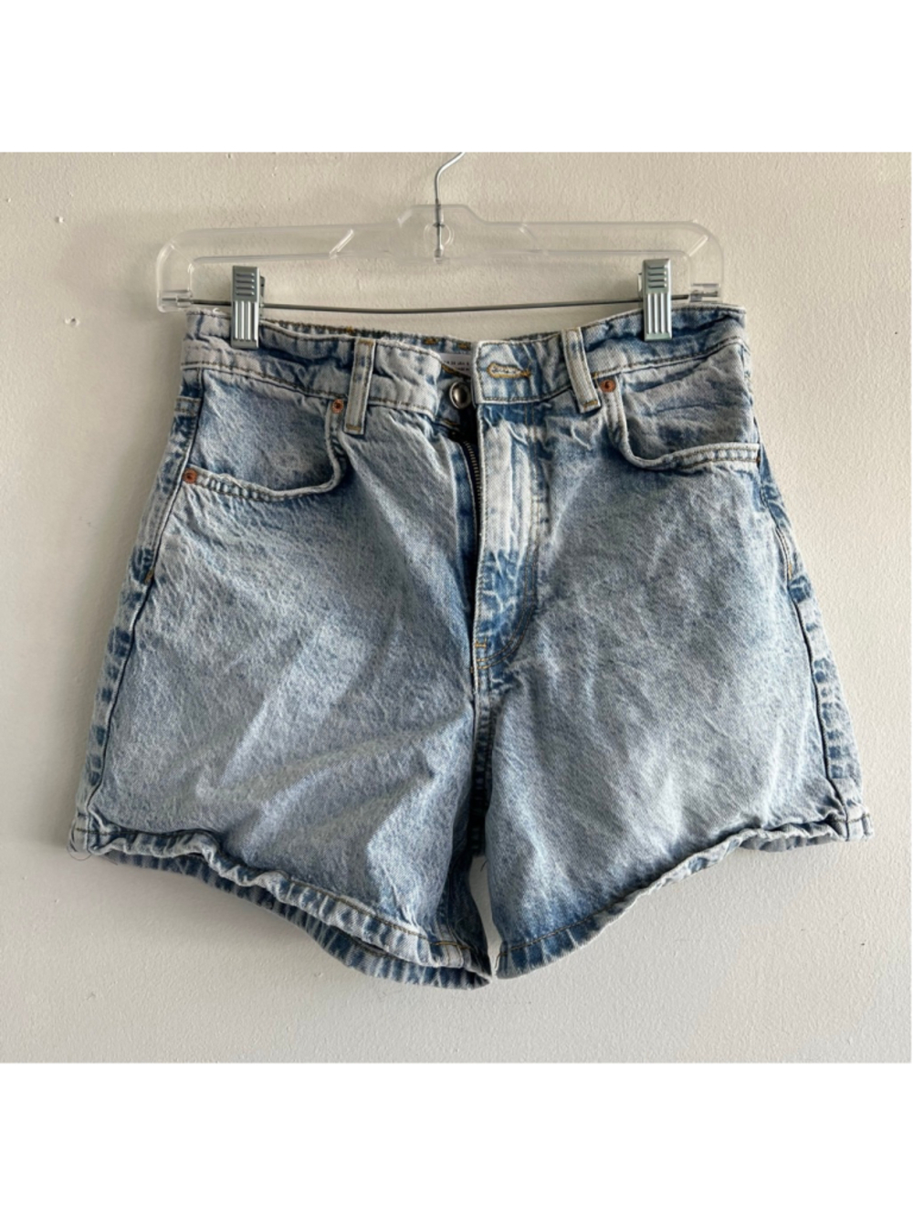 ZARA Light Blue Acid Wash Jean Shorts Size 6